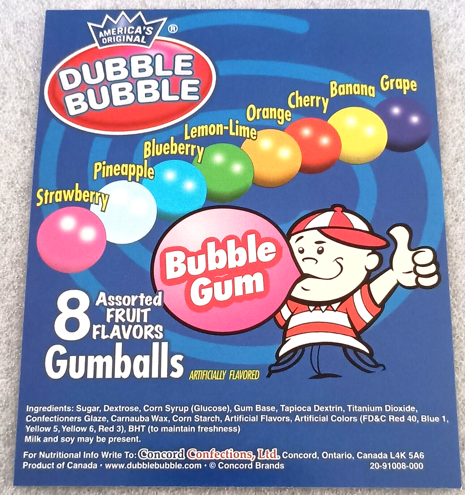 4 Dubble Bubble Candy Gumballs Machine Vending Display Card 2000s NOS NEW