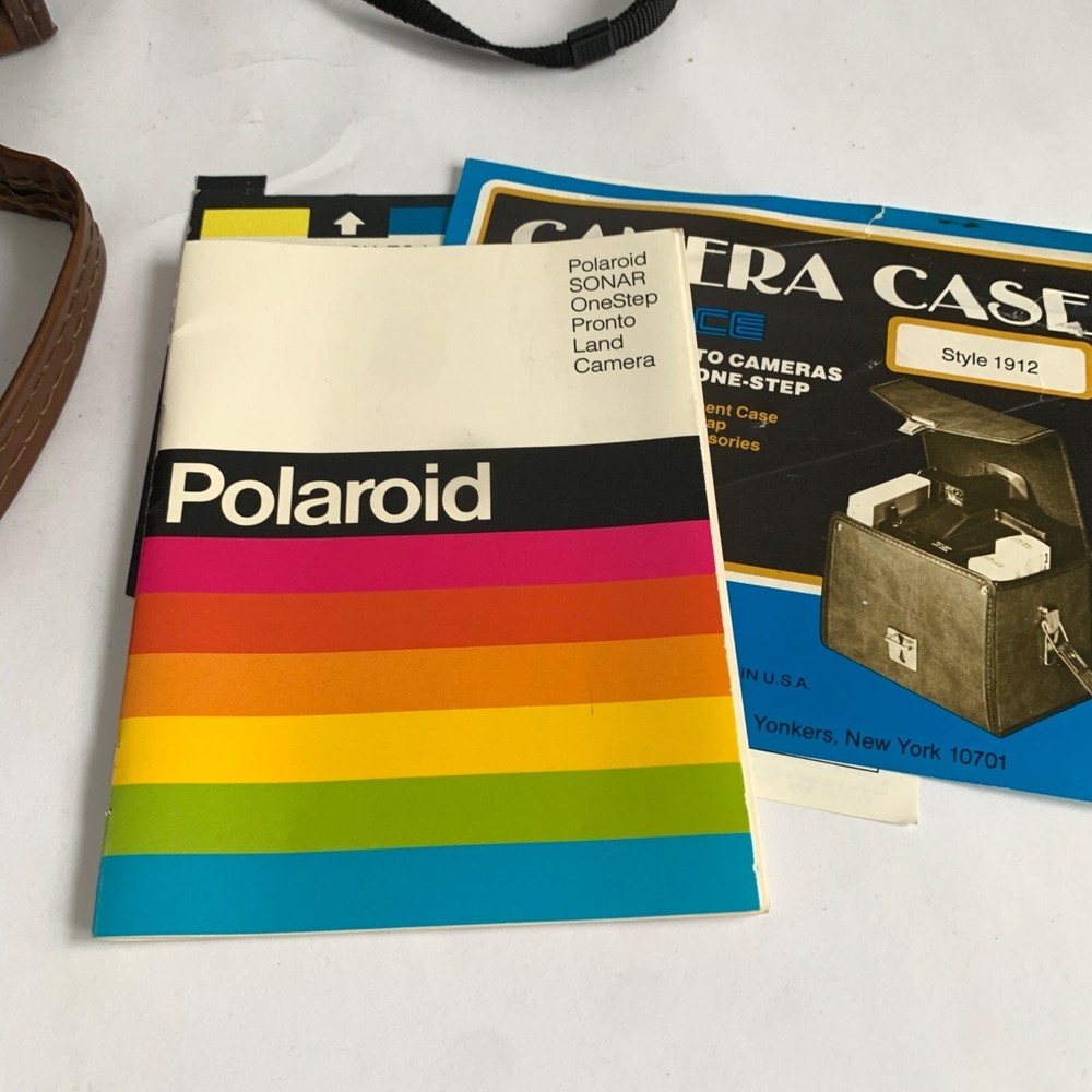Polaroid Pronto Land Camera Sonar One Step with Case & Manuals UNTESTED