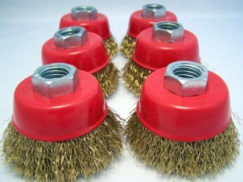 (6 pack) 2.5" Cup Brush Wire M10x1.5 angle grinder m10