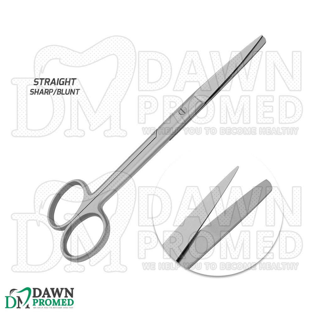 6 Pcs Operating Scissors 4.5" Straight & Curved Round Pattern Set German Grade