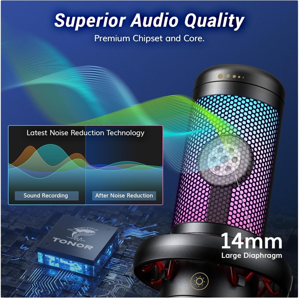 Streamer's USB Microphone with RGB Lighting