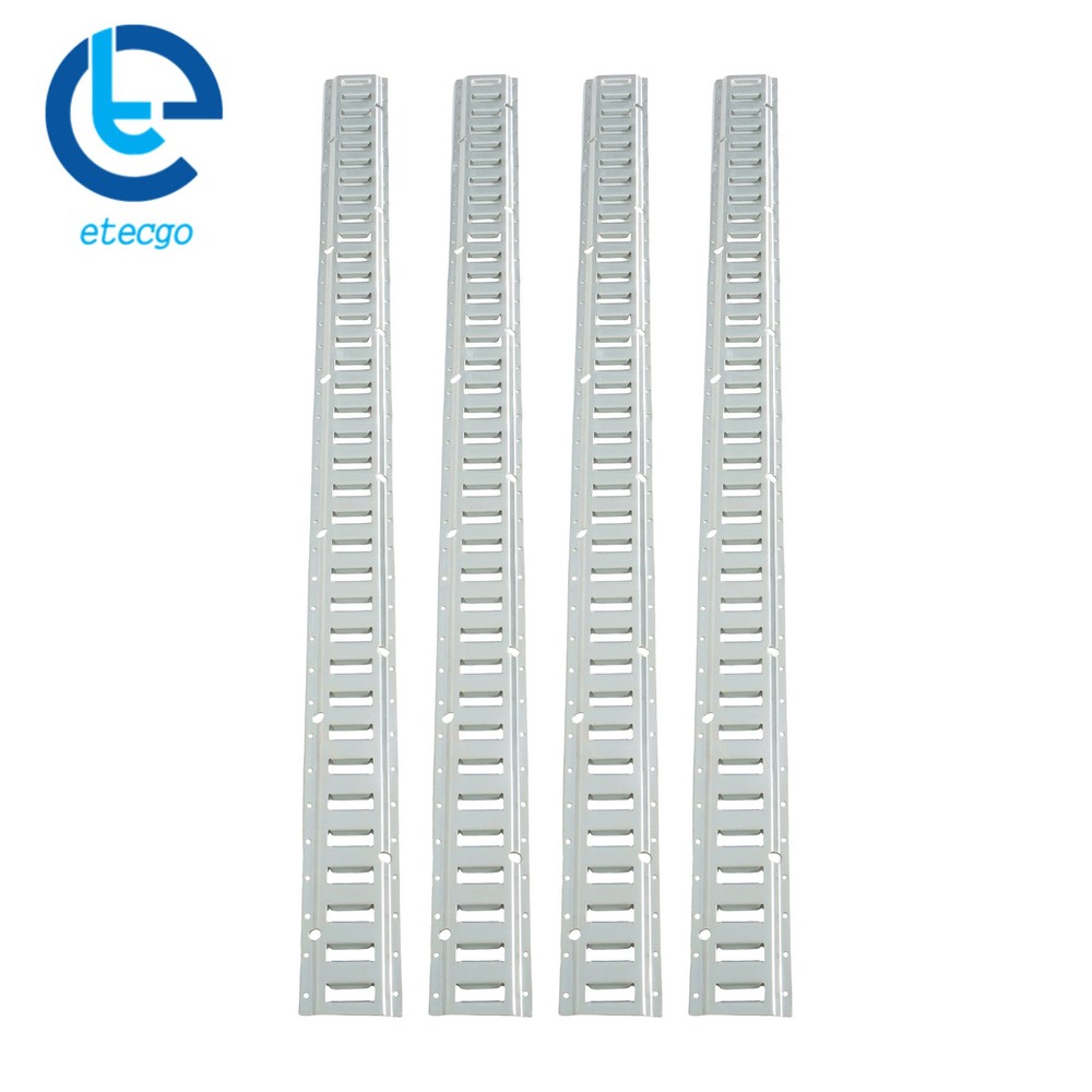 4 Piece 6' Galvanized E Track Tie Down Rail Set Silver Finish For Vans Trailers