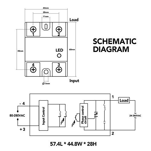 2pcs 25A 250V Solid State Relay Module SSR-25DA