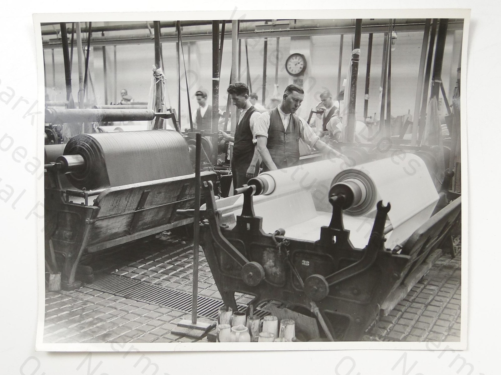 Factory Workers Machinery Rollers Industrial Charles E. Brown c1930s VTG Photo
