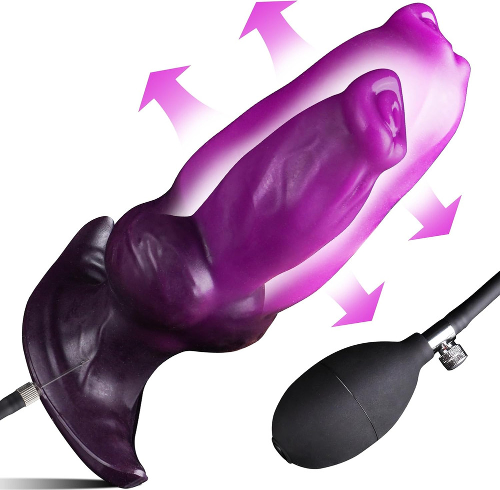 Inflatable Butt Plug Knot Large Buttplug, Huge Anal Inflatable Dildo Silicone We
