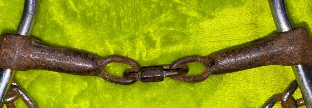 HILASON ROPE NOSE SWEET IRON DOUBLE JOINTED HACKAMORE COMBINATION BIT