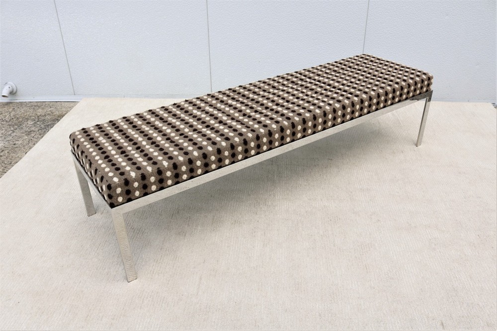 Mid-Century Modern Style Large Rectangular Cambridge Metal Bench by Cumberland