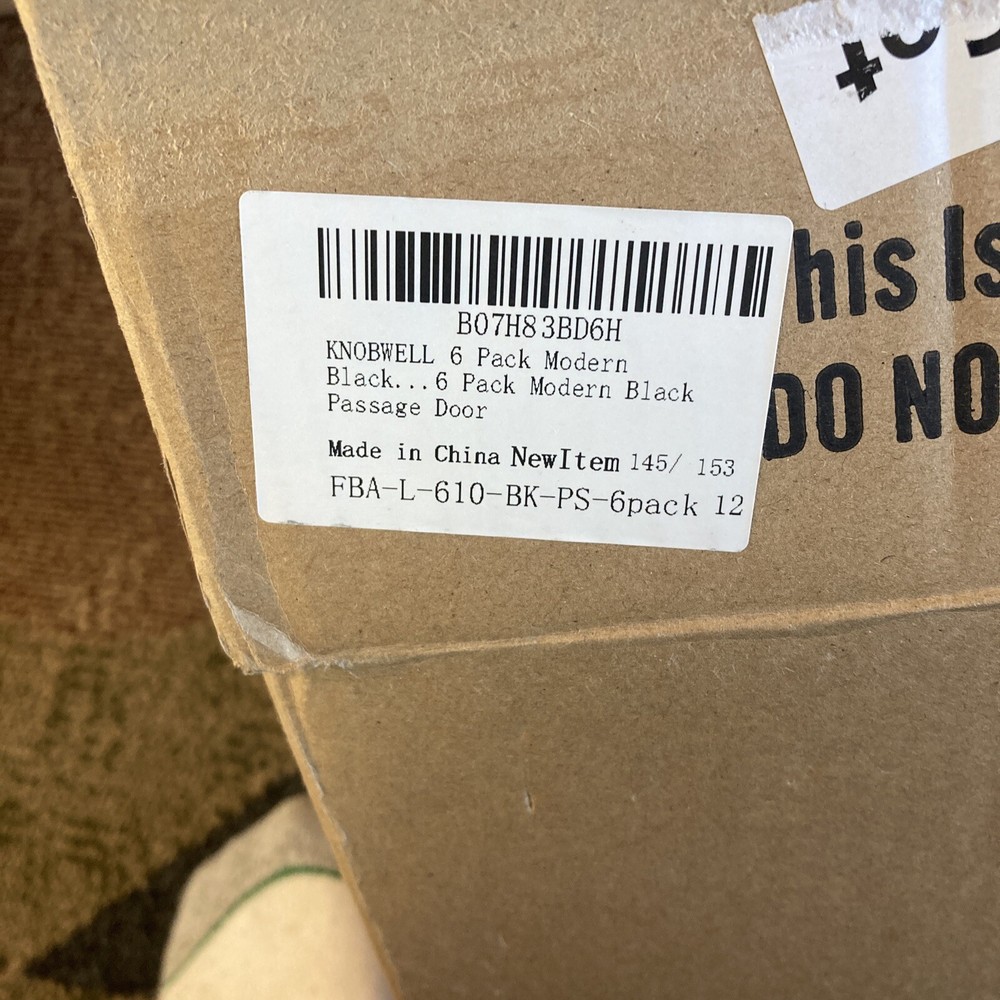 Knobwell Passage Knobs, set of 6, black