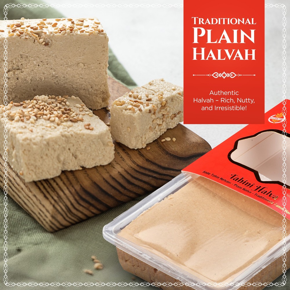 Halvah, 10.6oz, Turkish Halva, Tahini Halva, Plain Halva Candy