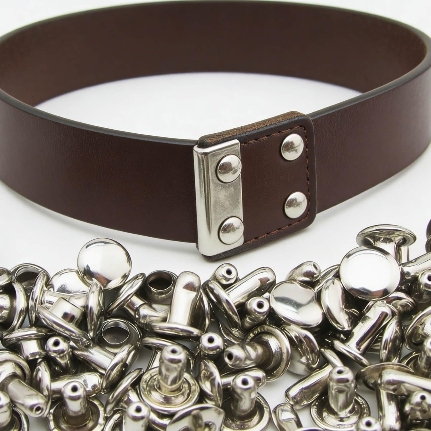 Silvery Double Cap Rivets Plane Cap 8mm and Post 6mm Pack of 200 Sets