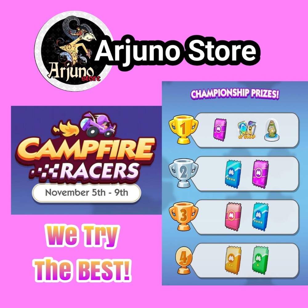 CAMPFIRE RACERS MONO_POLY_GO EVENT - 10K POINTS PER RACE!!