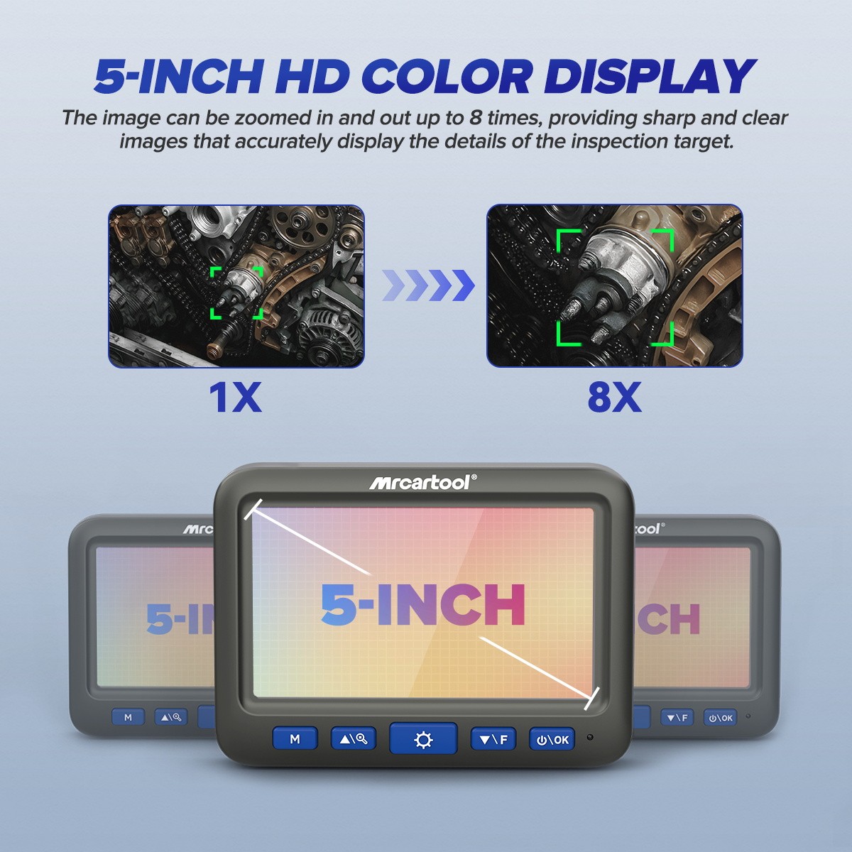 4 Way 360° Articulating Borescope Industrial Endoscope Camera Detachable Screen