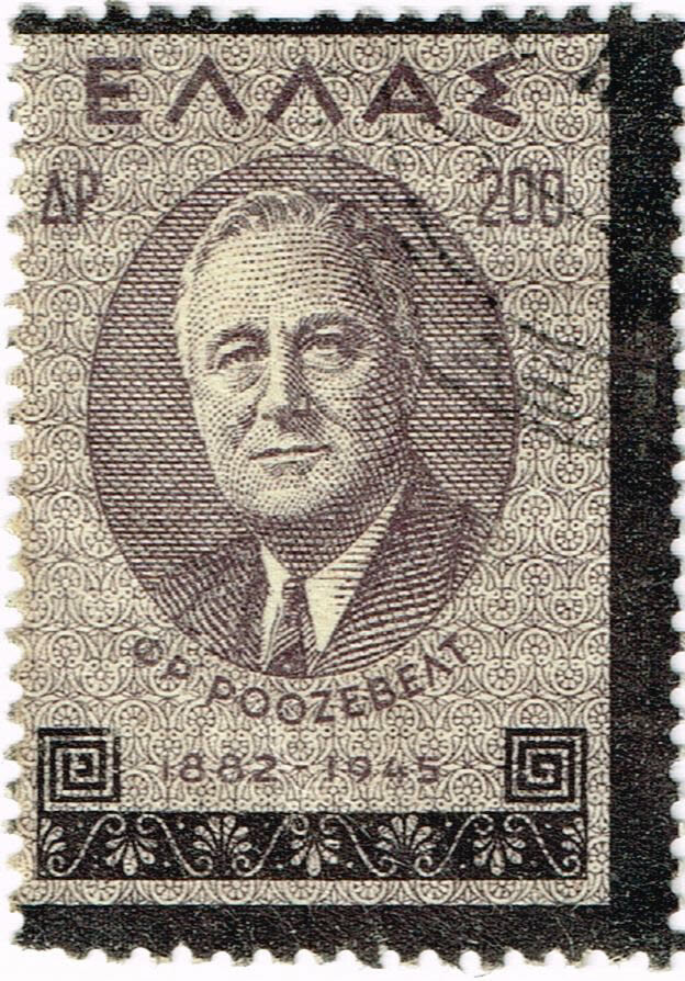 Greece Franklin Roosevelt Memorial stamp 1945
