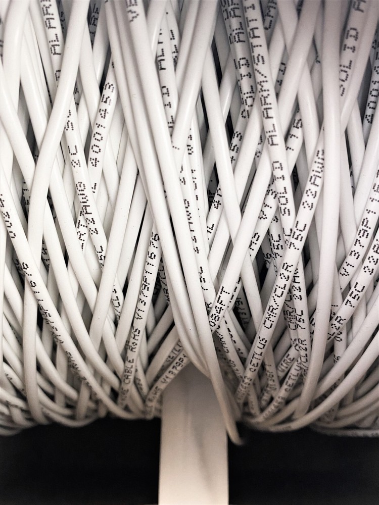 Vertical Cable 293-2157 Alarm-Security Wire, 22AWG, 2 Conductor Solid, 1000 FT