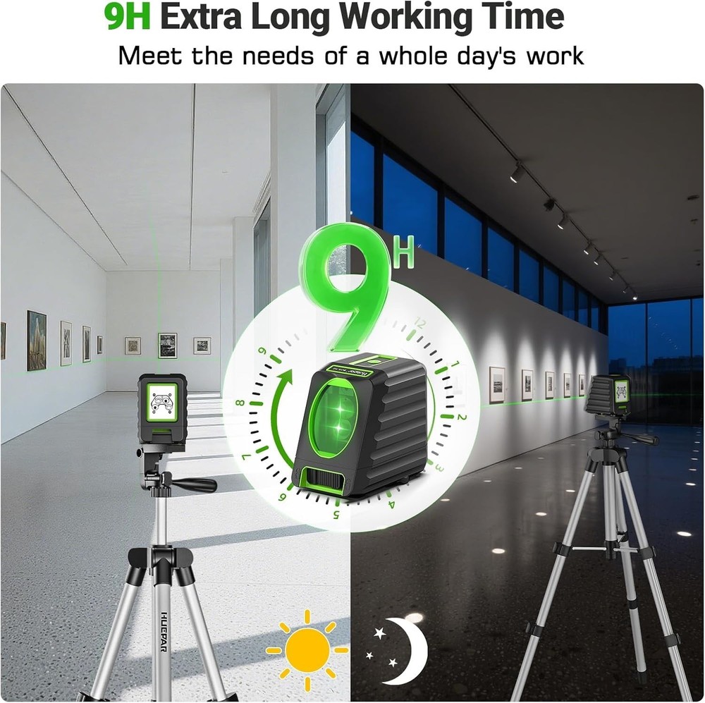 Professional-Grade Laser Level with 197ft Pulse Mode & Adjustable 40in Tripod