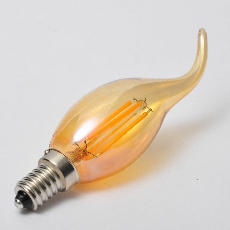 Edison CA11 CA35 4W Filament Bent Flame Tip Dimmable Warm Light Bulb