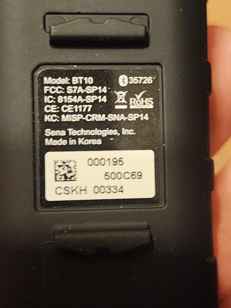 SENA Bluetooth Mic & Intercom Microphone BT10 01 Stereo Headset Music Sharing