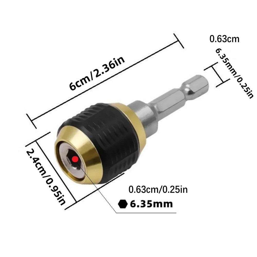 Durable 1/4" Hex Shank Quick Release Screwdriver Drill Bit Holder Extension Tool