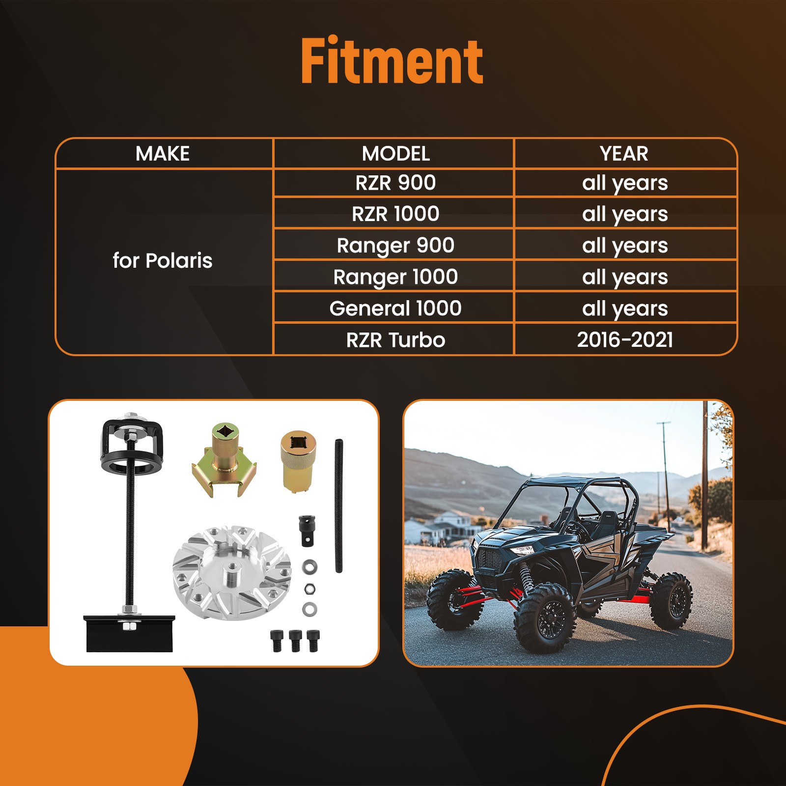 Complete Primary Clutch Secondary Service Tools Kit for Polaris P95 P85 RZR 1000