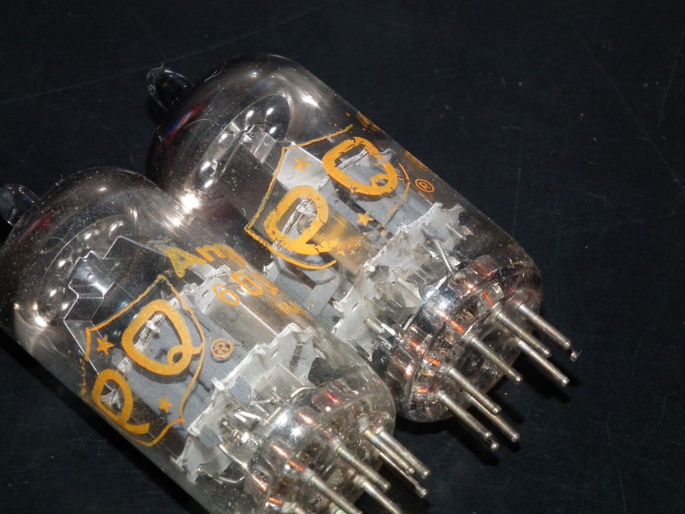 6DJ8 ECC88 Amperex PQ Holland Matched Pair Used Tested 95% A Frame Getter