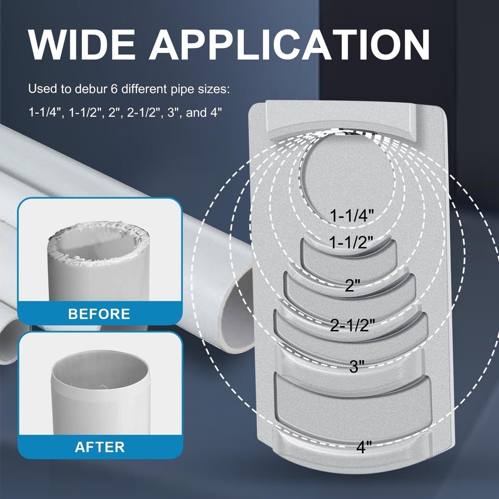 Plastic Pipe Reamer Deburring Tool PVC Chamfer Tool Sizes from 1-1/4 to 4''