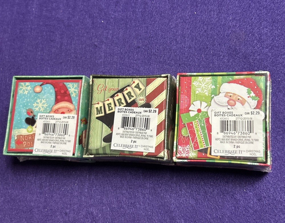15 Holiday Christmas Mini Nesting Gift Box Sets (2pc Each - 30 Total) • Sealed