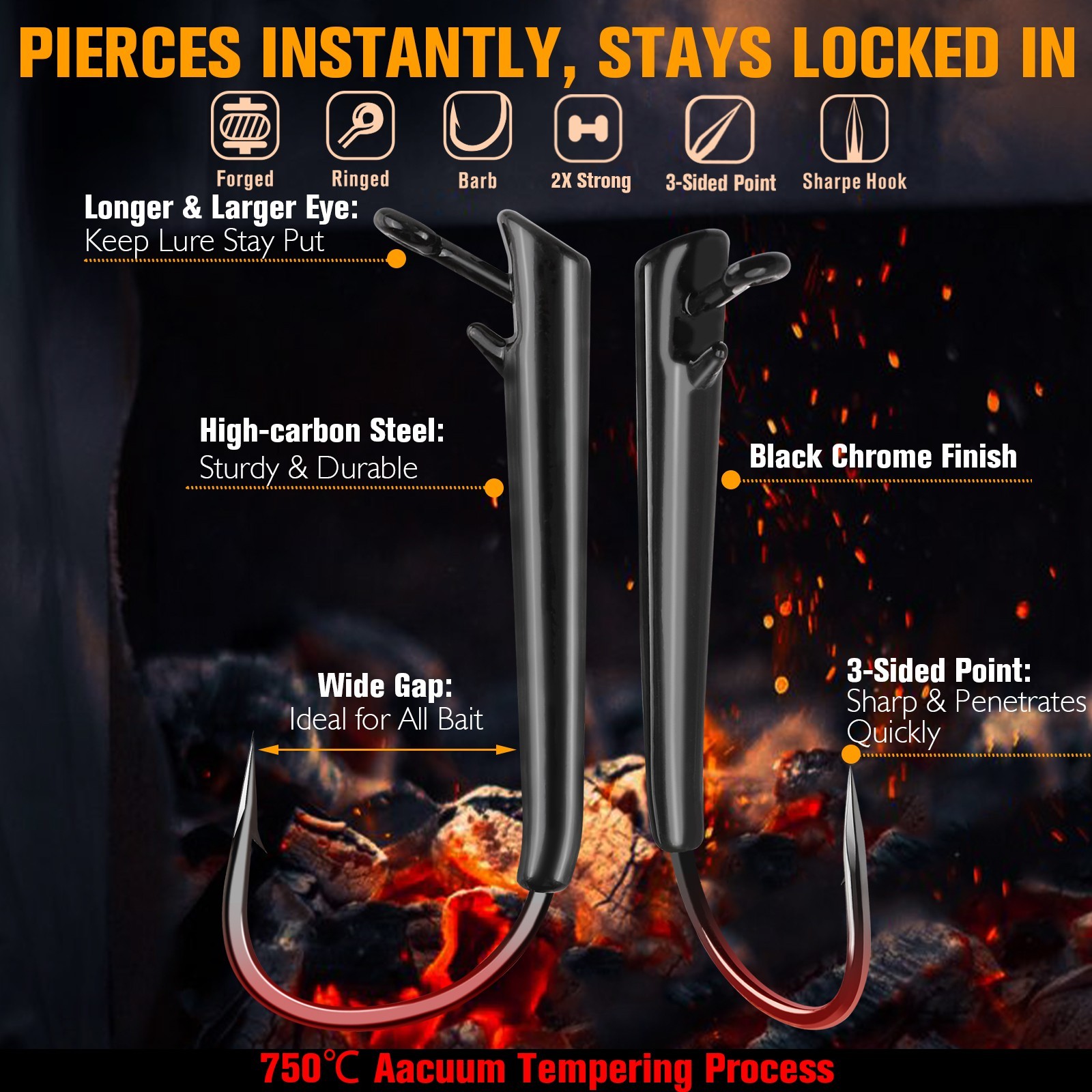 12PCS Dovesun Ozark Rig 3/8oz Hooks Saltwater & Freshwater Bass Rig Fishing Hook