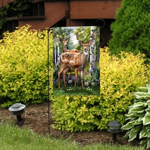 Deer in Forest Garden Flag Deer Forest