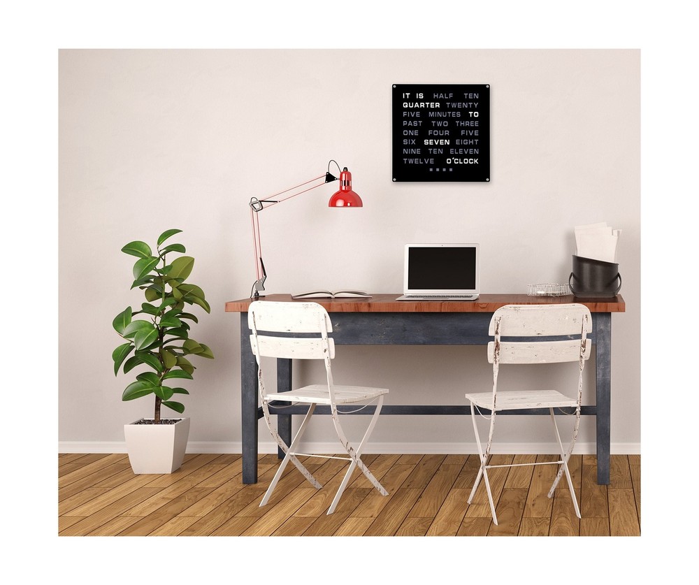 Tech Tools LED Word Clock - Displays Time as Text - Powered by AC Adapter (12...