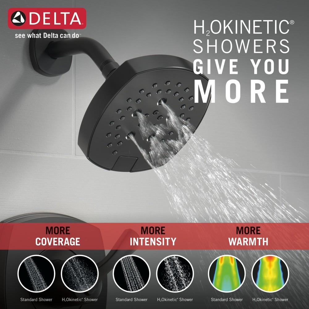 Delta 52663-BL H2OKinetic® 5-Setting Shower Head - Matte Black