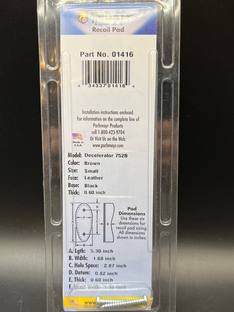 Pachmayr Decelerator Recoil Pad, Part 01416
