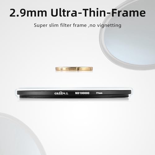 ND100000 Filter, Slim 16.6-Stop Fixed Neutral Density ND Filter for Camera 82mm