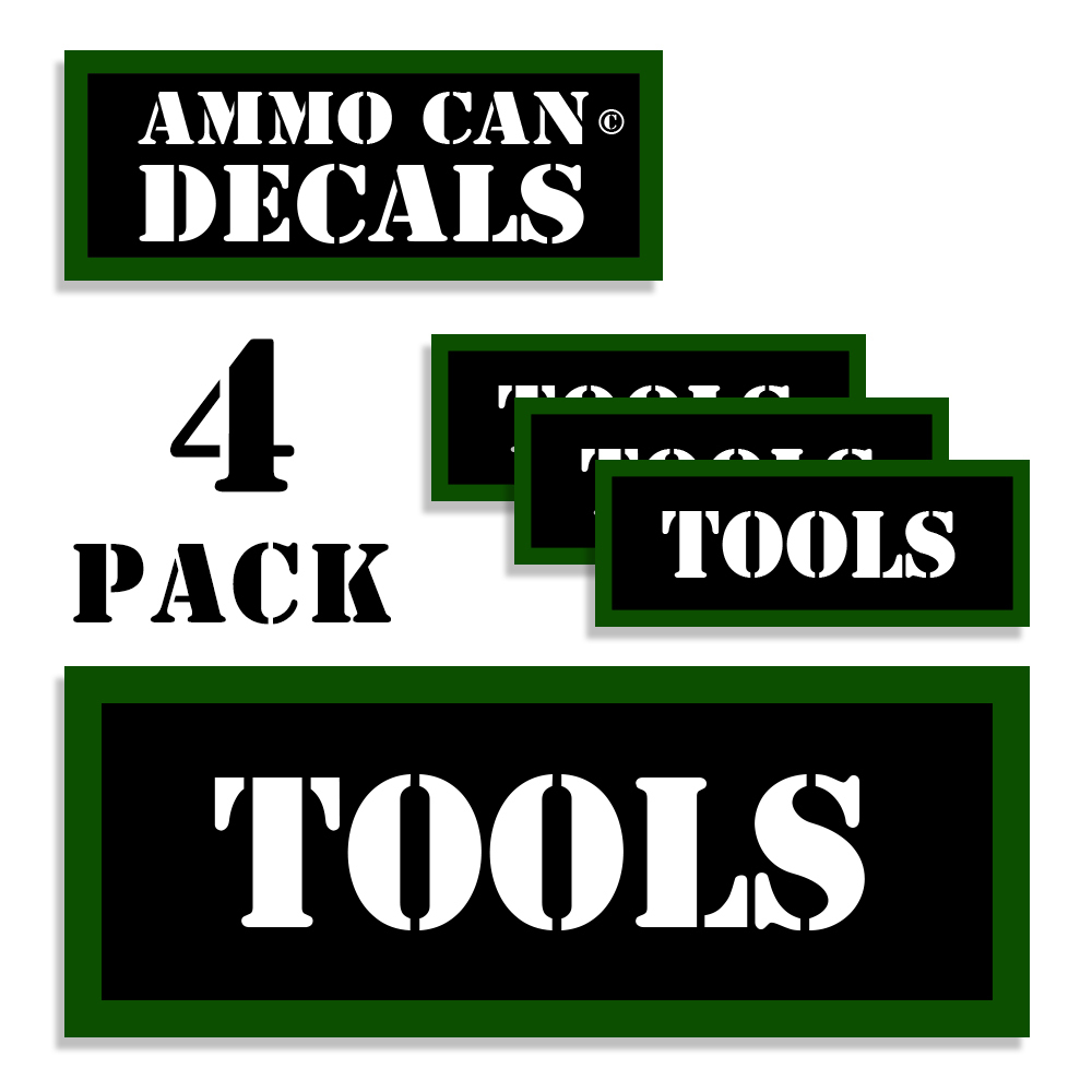 TOOLS  Ammo Can Stickers 4x Ammunition Gun Case Labels for TOOLS Decals 4 pack