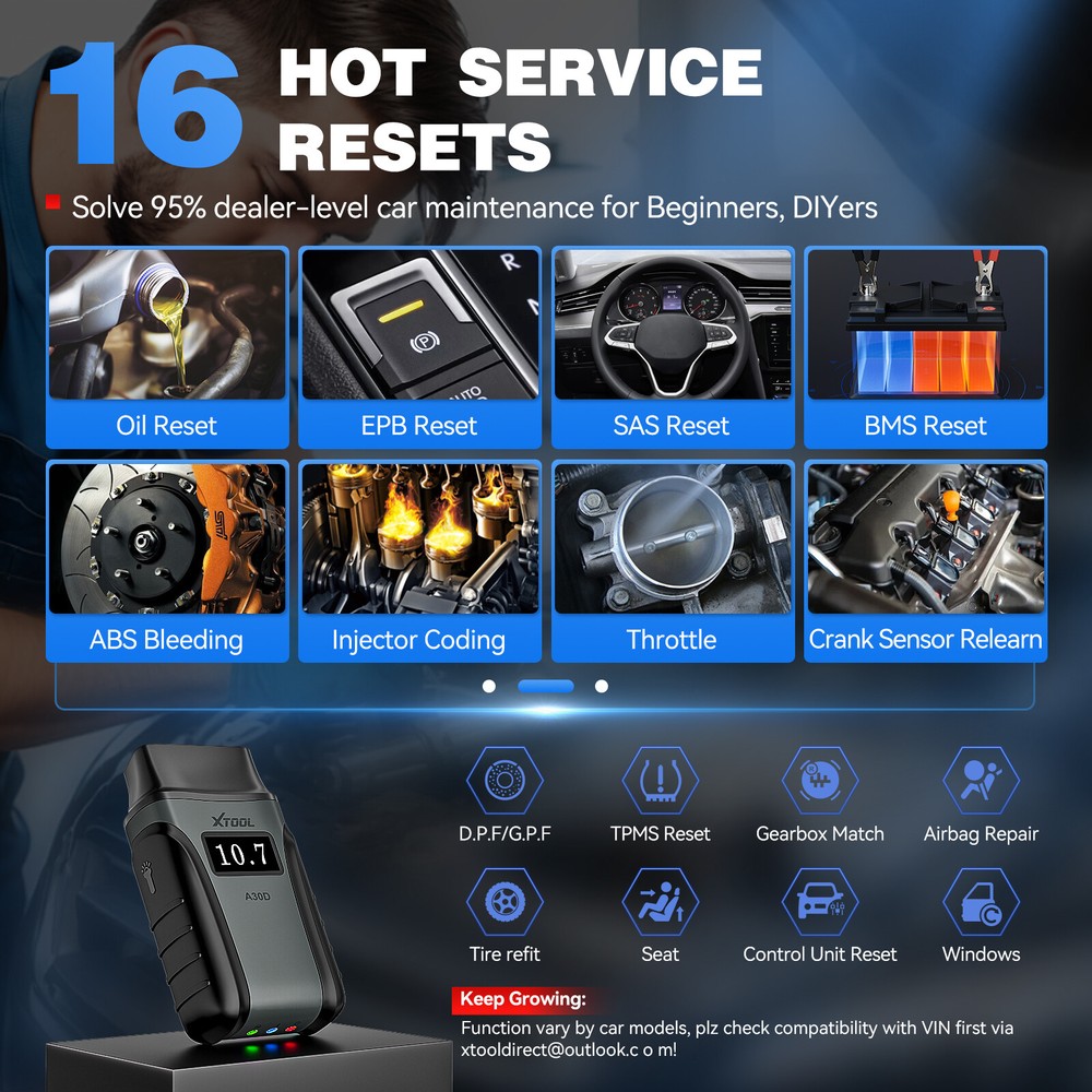 2025 XTOOL A30D V2.0 OBD2 Scanner Code Reader All System Car Diagnostic Tool FCA