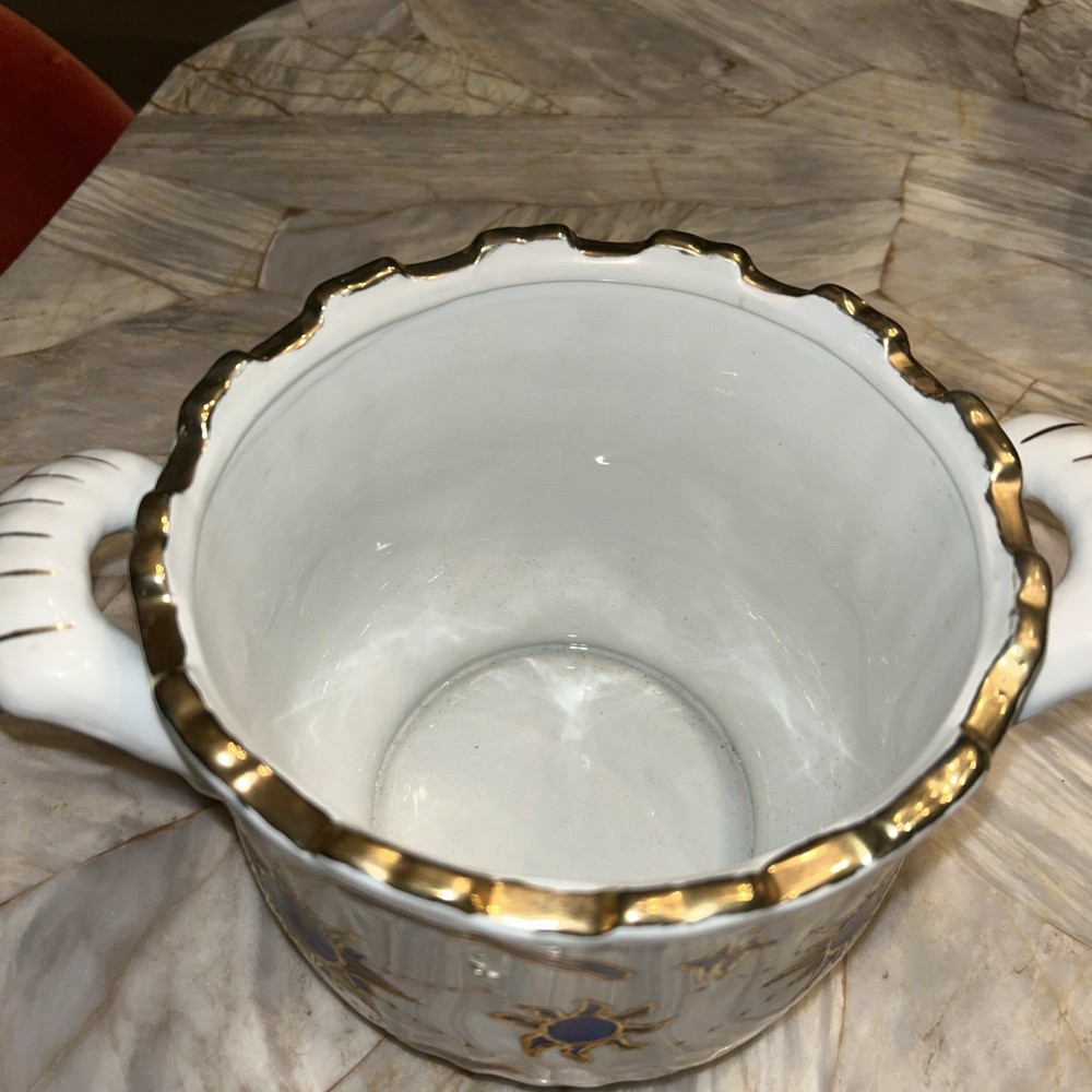SPI Celestial Planter Gold Trim 6.75” Tall