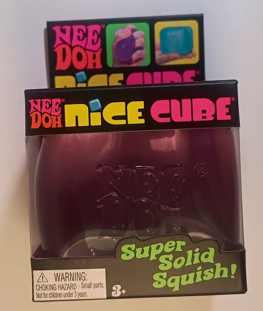 Nee Doh Needoh Nice Ice Cube Super Solid Squish Squishy Fidget Toy Purple InPack