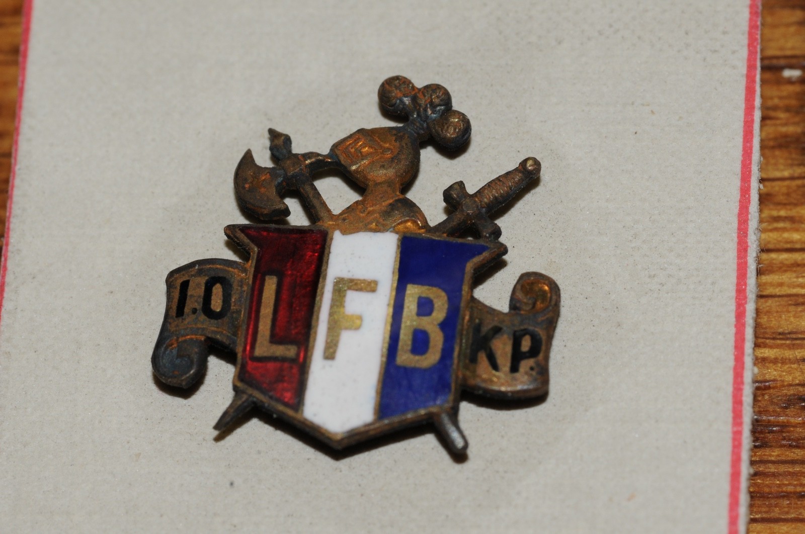 LFB 10KP Fraternal Organization Lapel Pin Gold Filled 1903 Historical NOS Old**