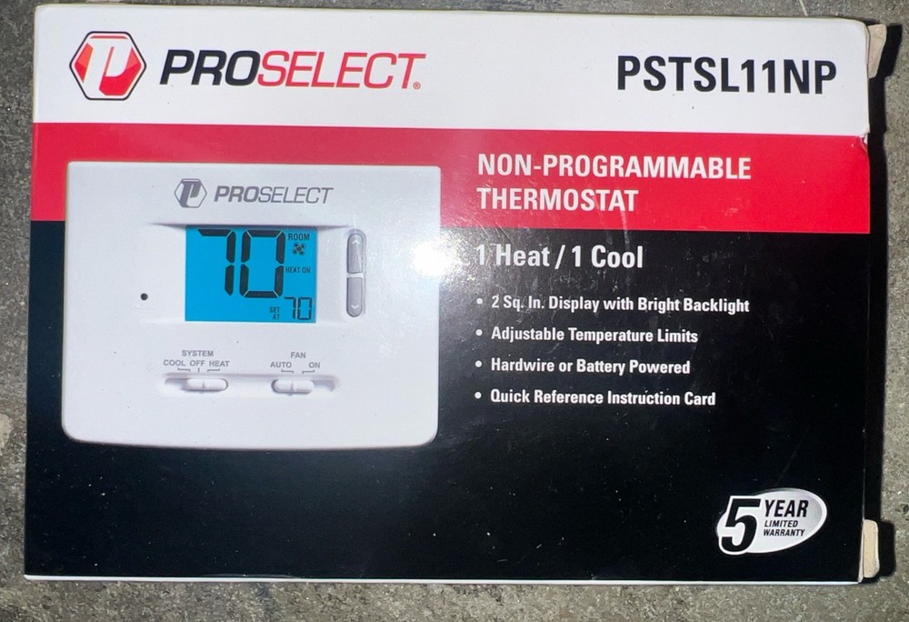 New ProSelect 1H/1C Stage Programmable Thermostat - PSTSL11P52 S5