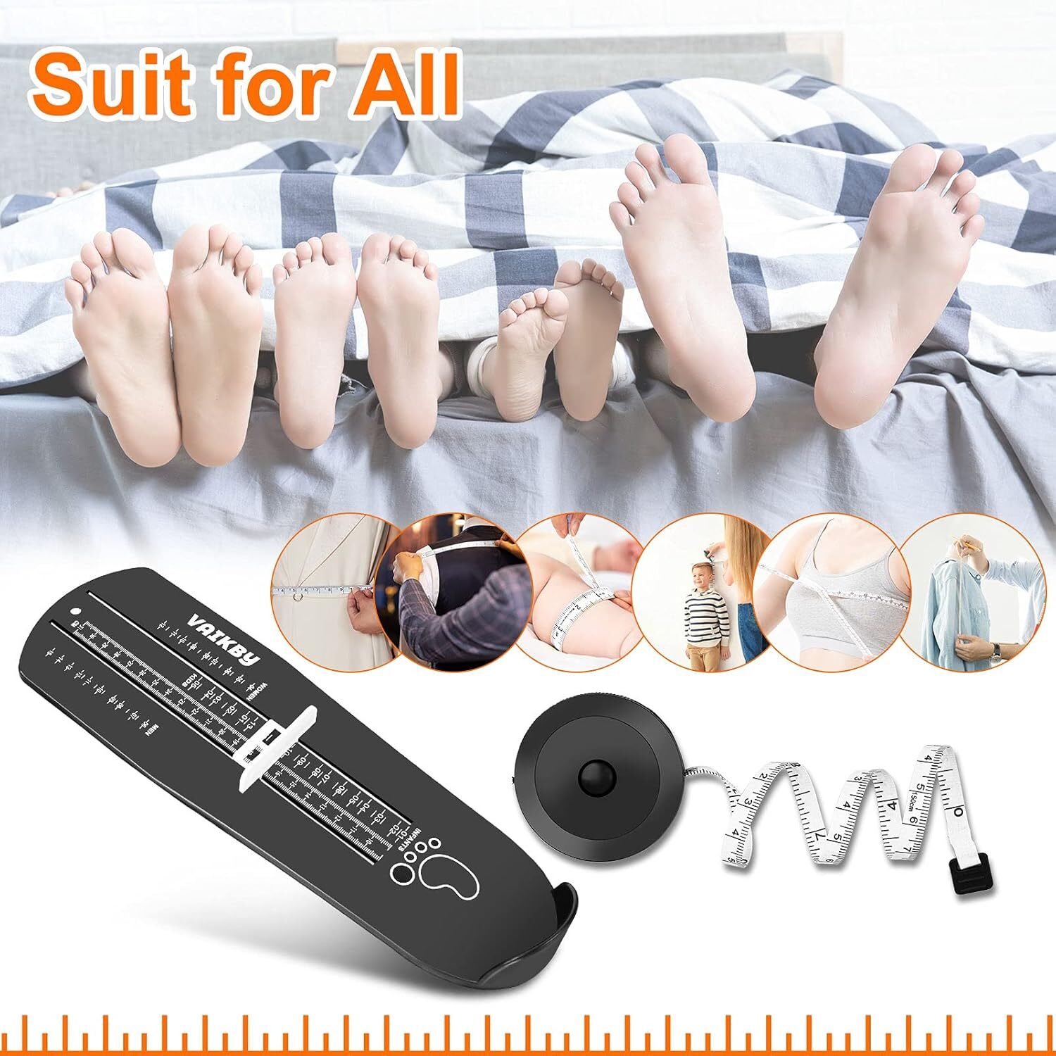 Foot Measuring Device Shoe Sizer Ruler for Kids & Adults – Accurate Size Tool
