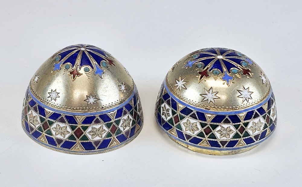 Fine 19C Russian Silver Champleve Enamel Easter Egg