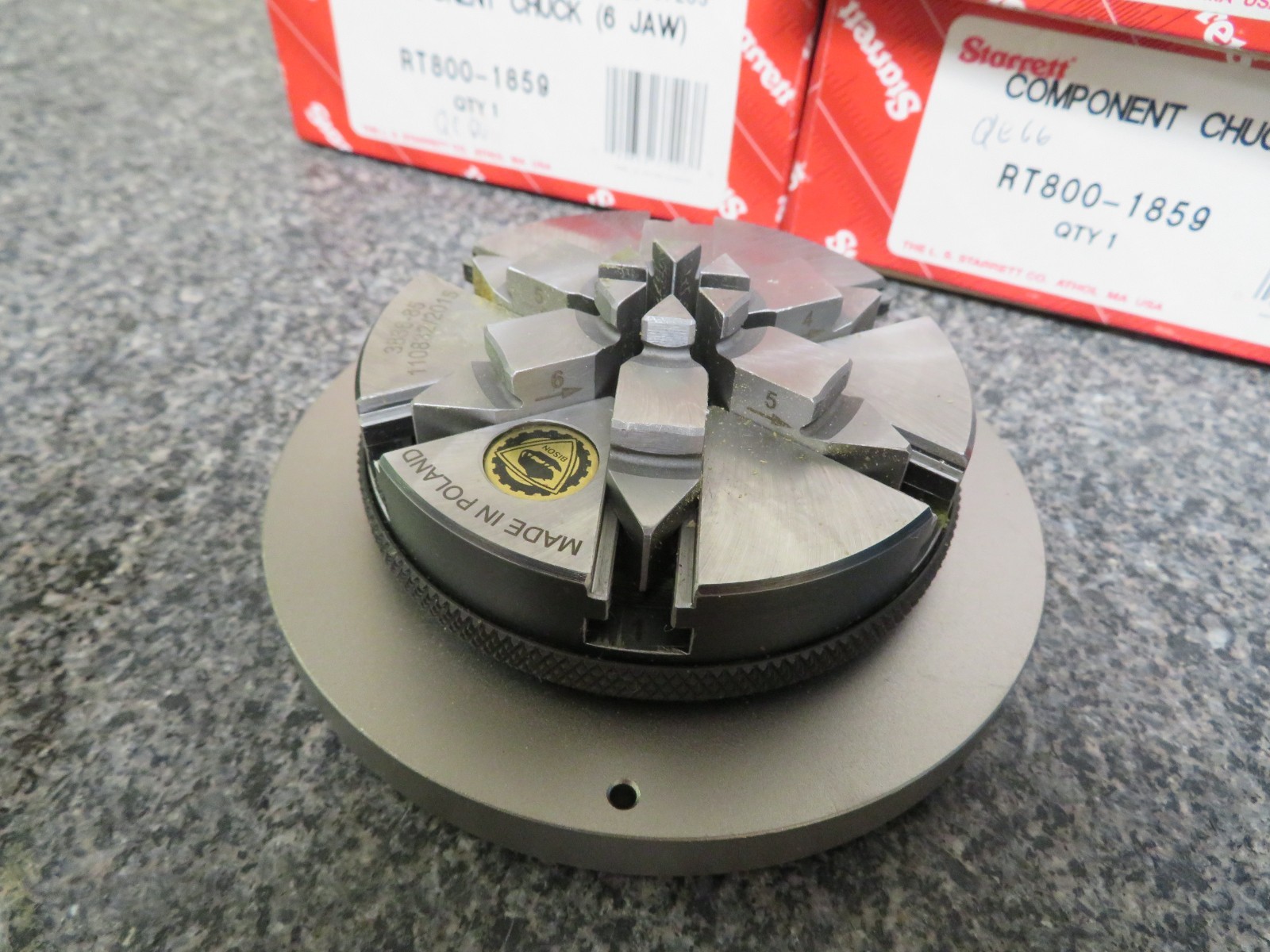 Starrett RT800-85 Bison 3866-85 6-jaw scroll chuck ID to 3.7" QE66