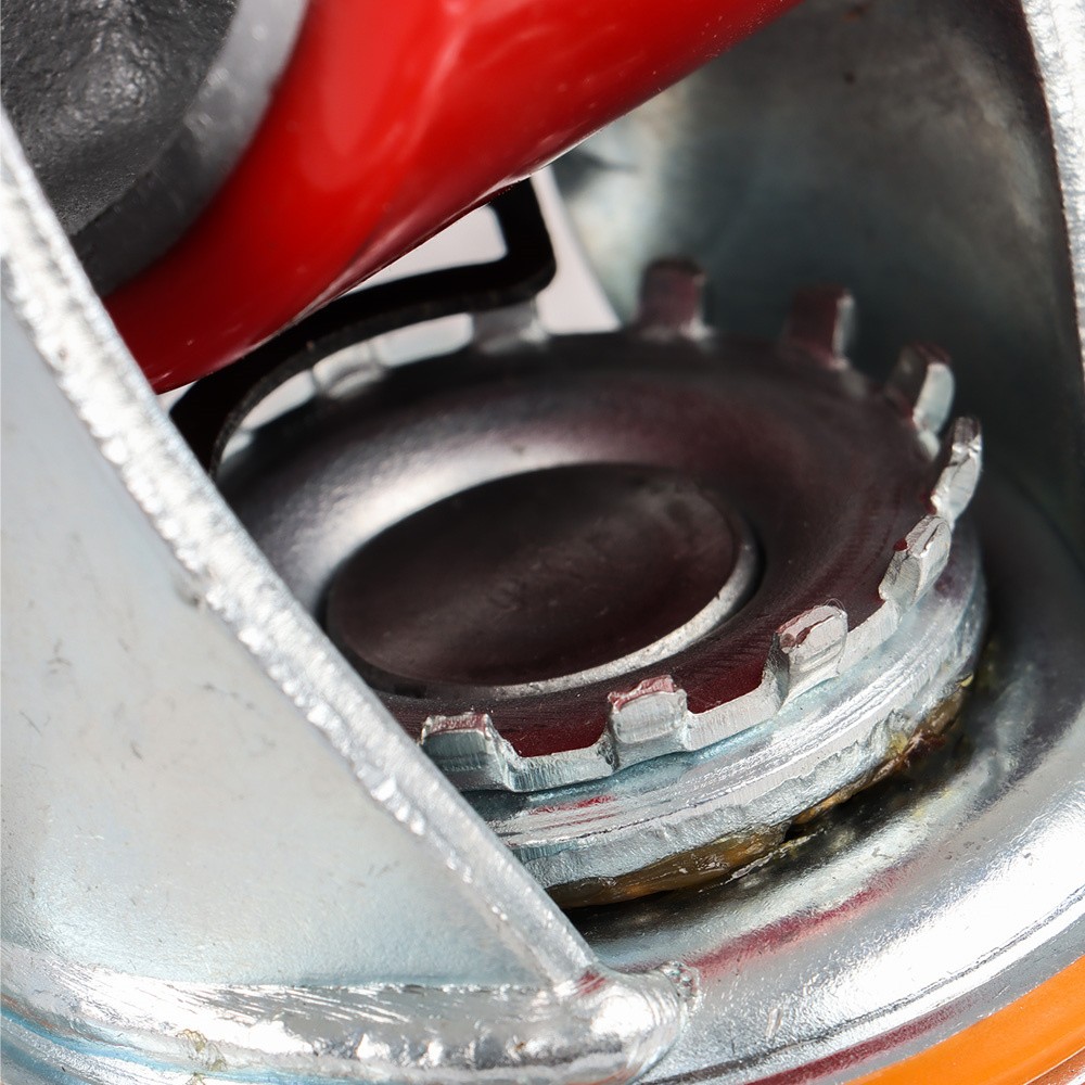 4 Pack 6 Inch Swivel Plate Total Lock Brake Heavy Duty Red Caster Wheels