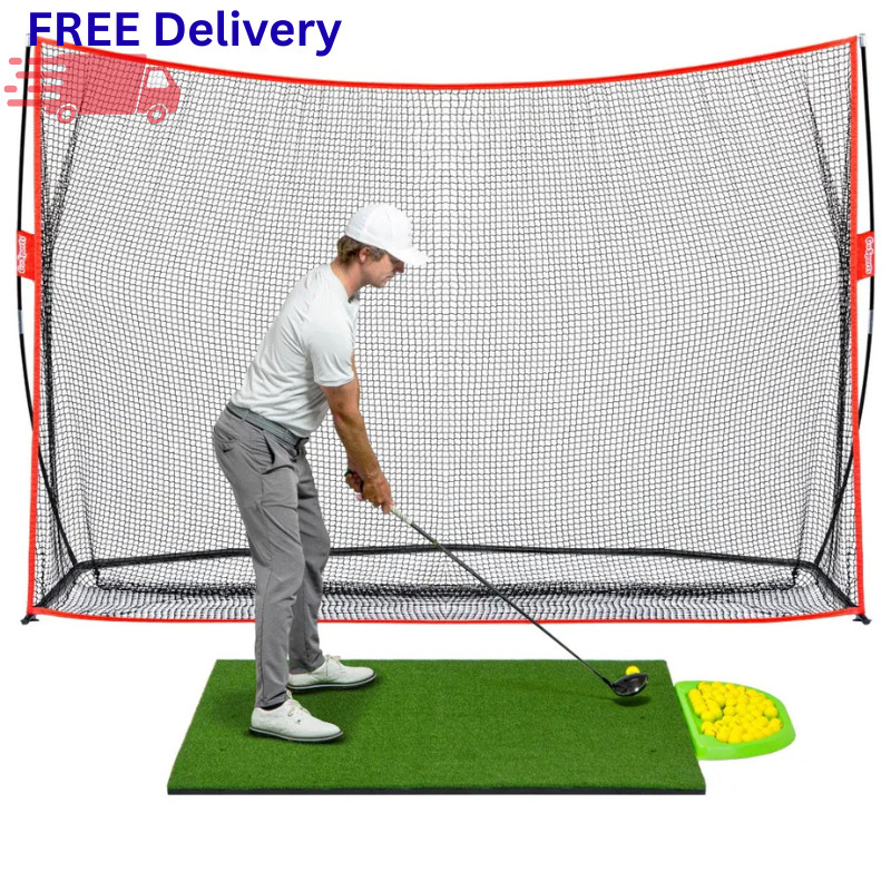 Golf Practice Bundle Net Mat & Balls Backyard Training Chipping Set Portable New