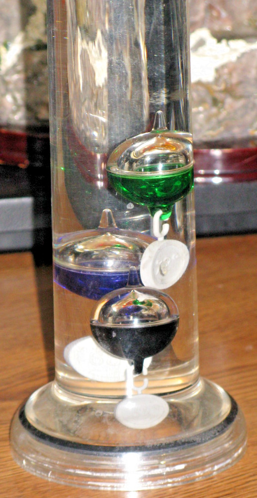GALILEO MULTICOLOR FLOATING SPHERE’s 13" TALL THERMOMETER
