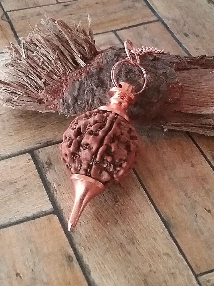 2 Copper Dowsing Pendulums, Vortex and RUDRAKSHA Seed Dowsing PENDULUMS
