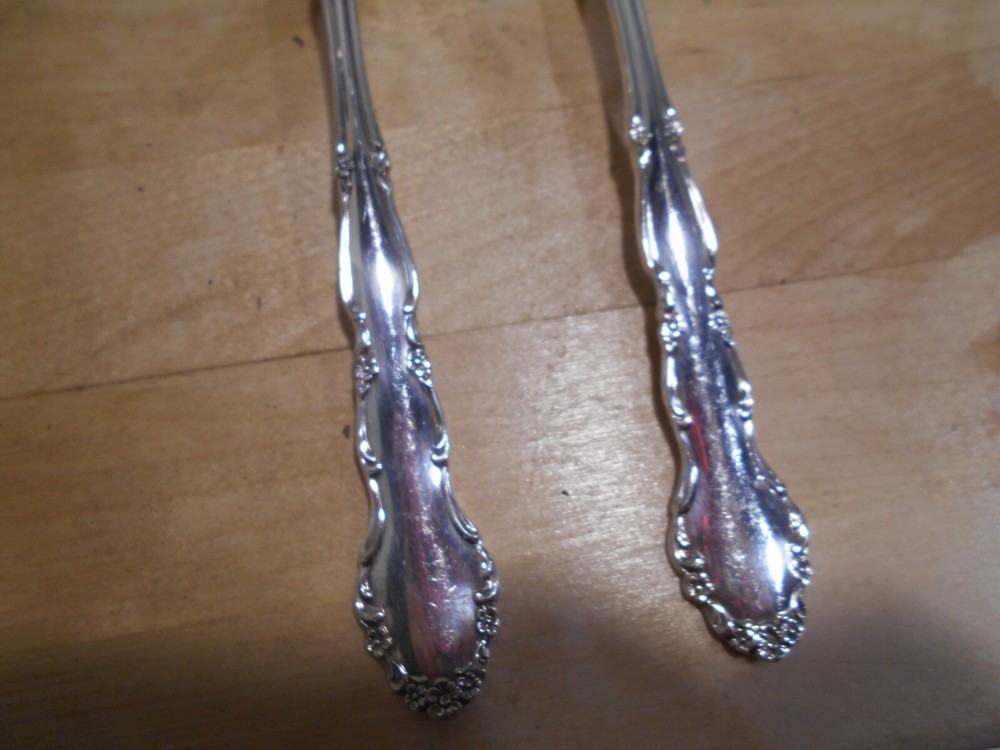 Rogers 1959 FLIRTATION Pattern Slotted Spoon & Serving Fork Silverplate 7027