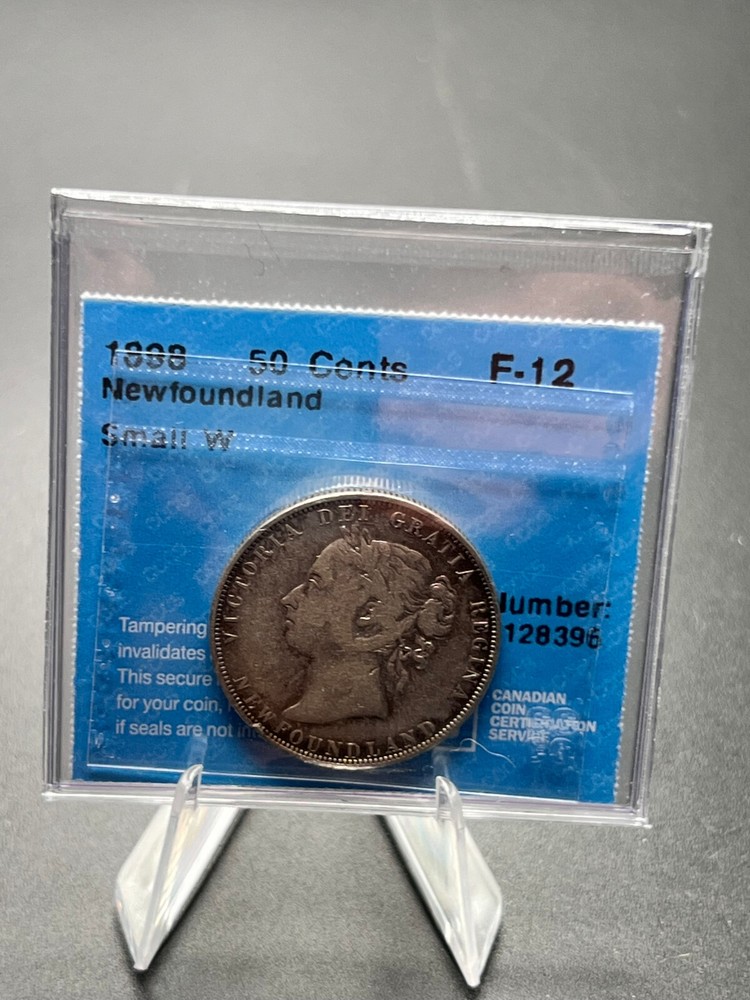 1898 NFLD 50 Cent CCCS Graded F-12