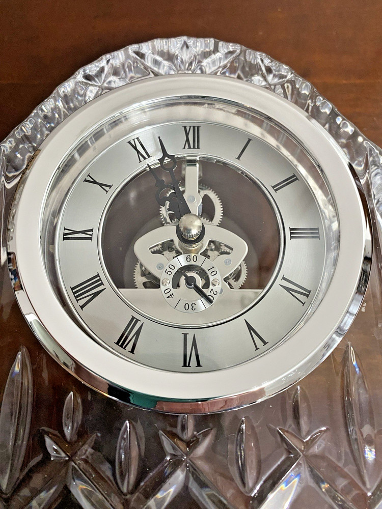 Large German Gorham Crystal Clock Lady Anne Silver Skeleton Clock