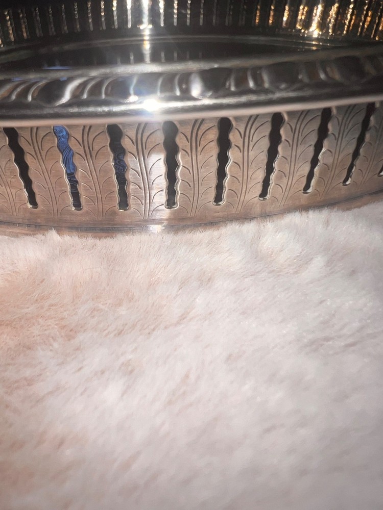 Vintage Sheridan Silver Plate Round Serving Tray