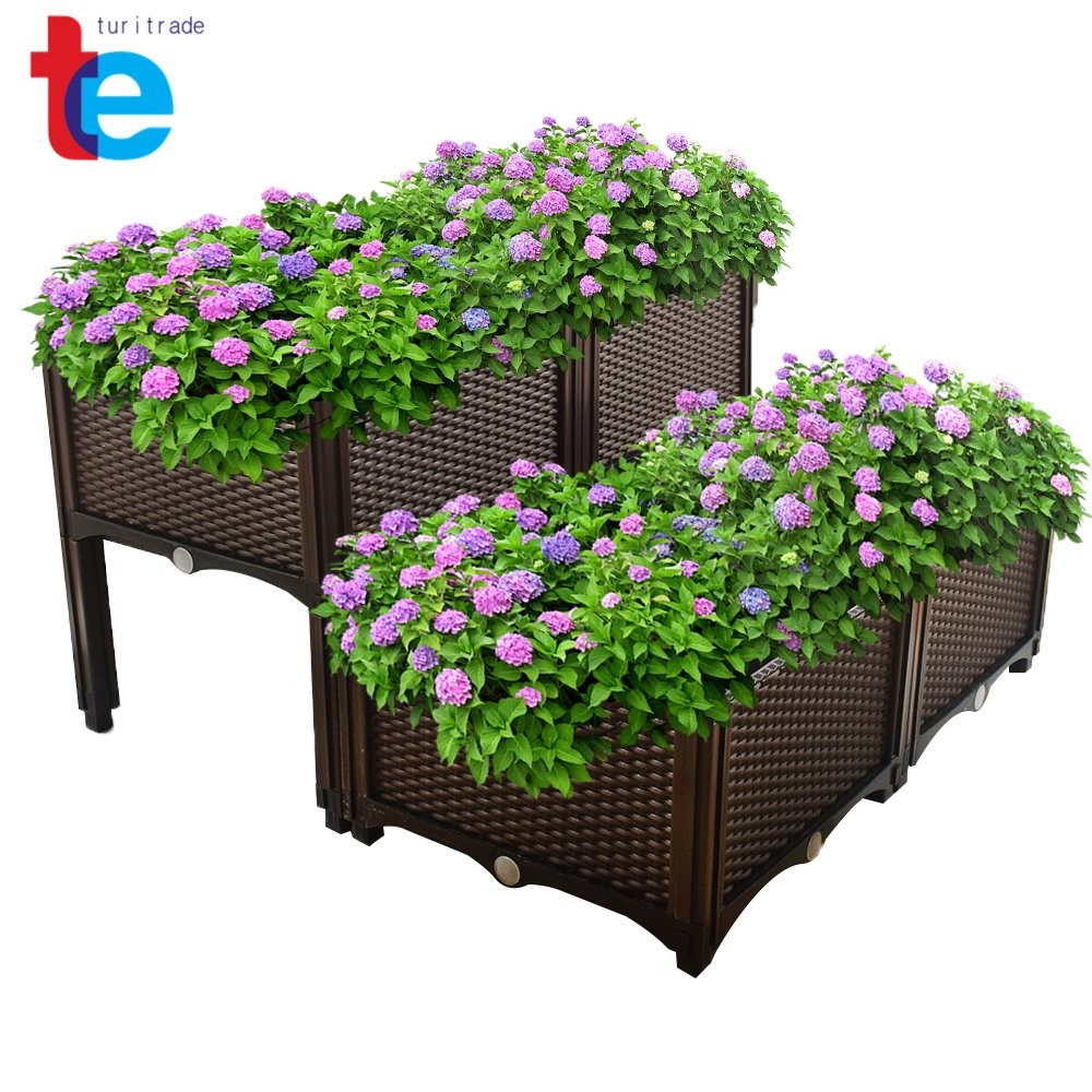 1x Elevated Rectangular Garden Bed Flowers Vegetable Growing Planter Care Box